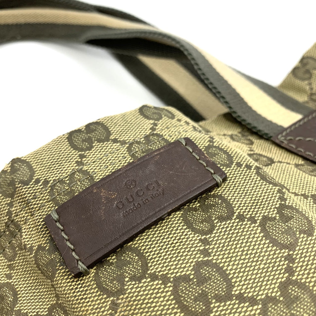 GUCCI 189669 Tote Bag, Large Capacity, GG Canvas, Brown, Women's & Men's Fashion PRE-OWNED