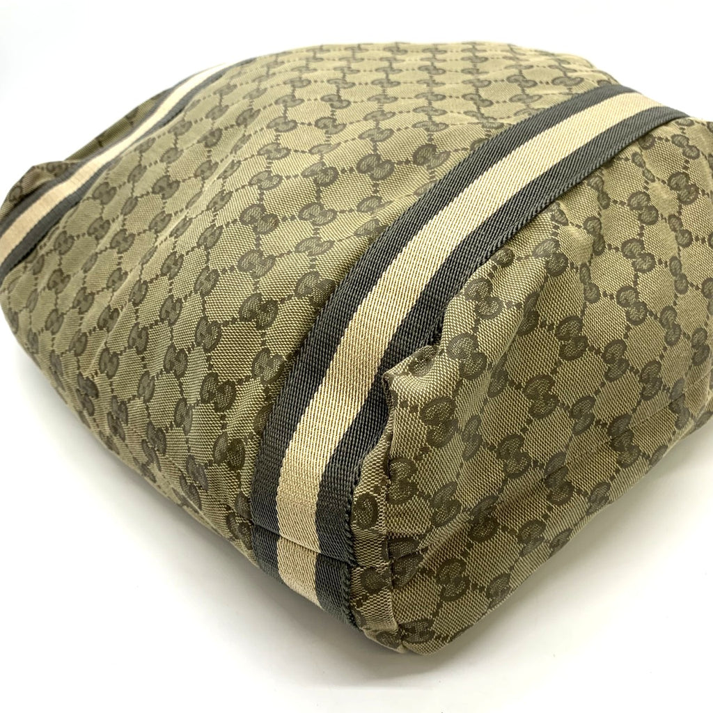 GUCCI 189669 Tote Bag, Large Capacity, GG Canvas, Brown, Women's & Men's Fashion PRE-OWNED