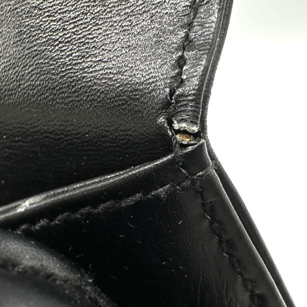 GUCCI 000 46 Bamboo Handbag Leather Black Old Gucci Vintage Women's PRE-OWNED