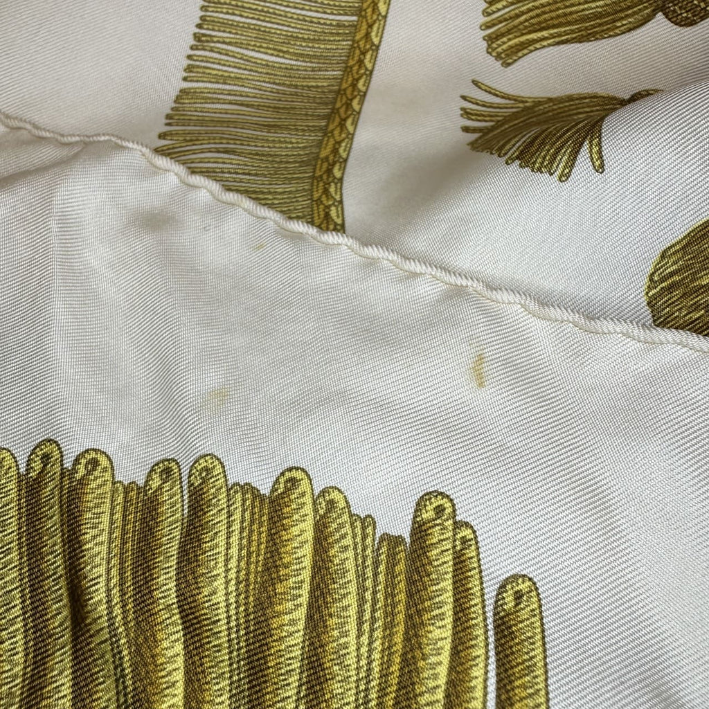 HERMES Carre 90 Poste et Cavalerie Scarf, Gold, Silk, Women's PRE-OWNED