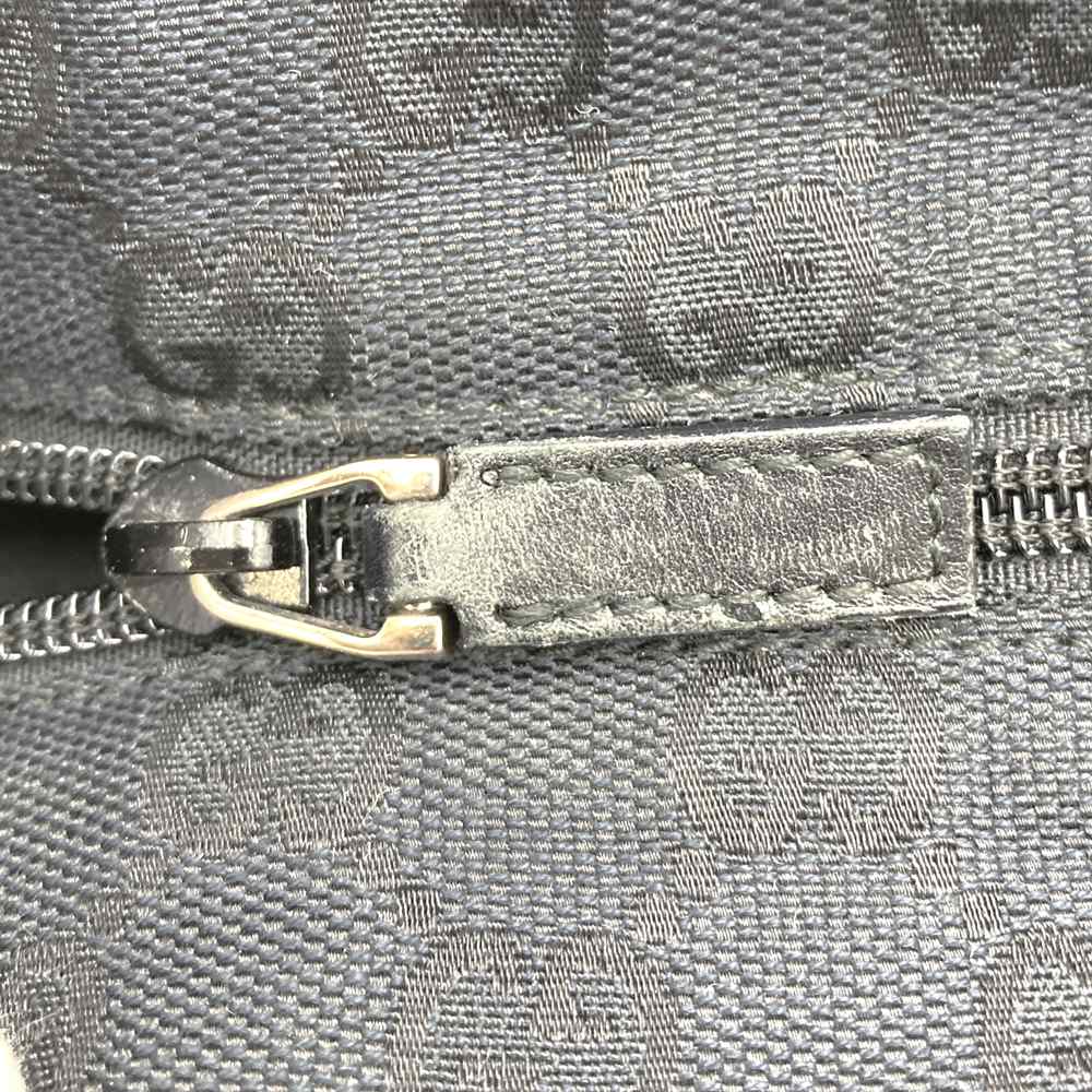 GUCCI 019 0402 Tote Bag Handbag GG Canvas Leather Black Women's Men's