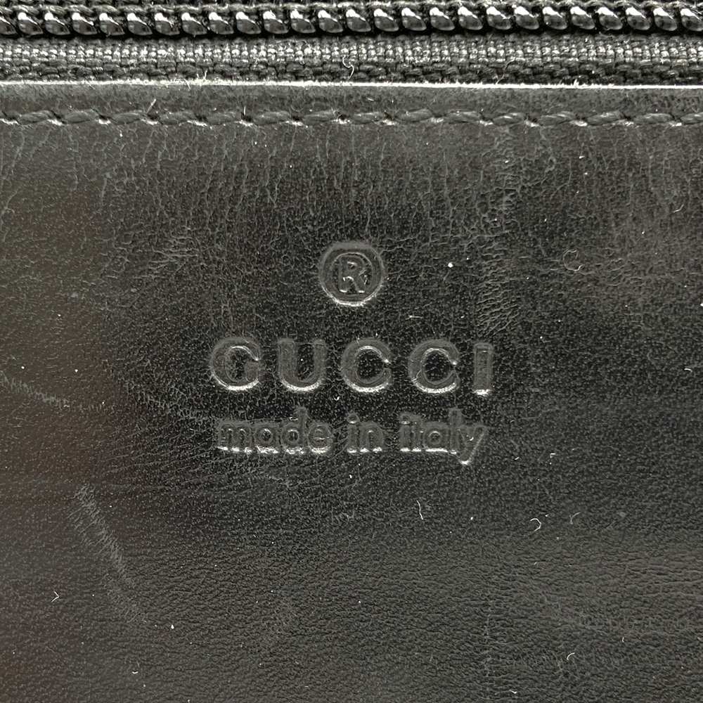 GUCCI 019 0402 Tote Bag Handbag GG Canvas Leather Black Women's Men's