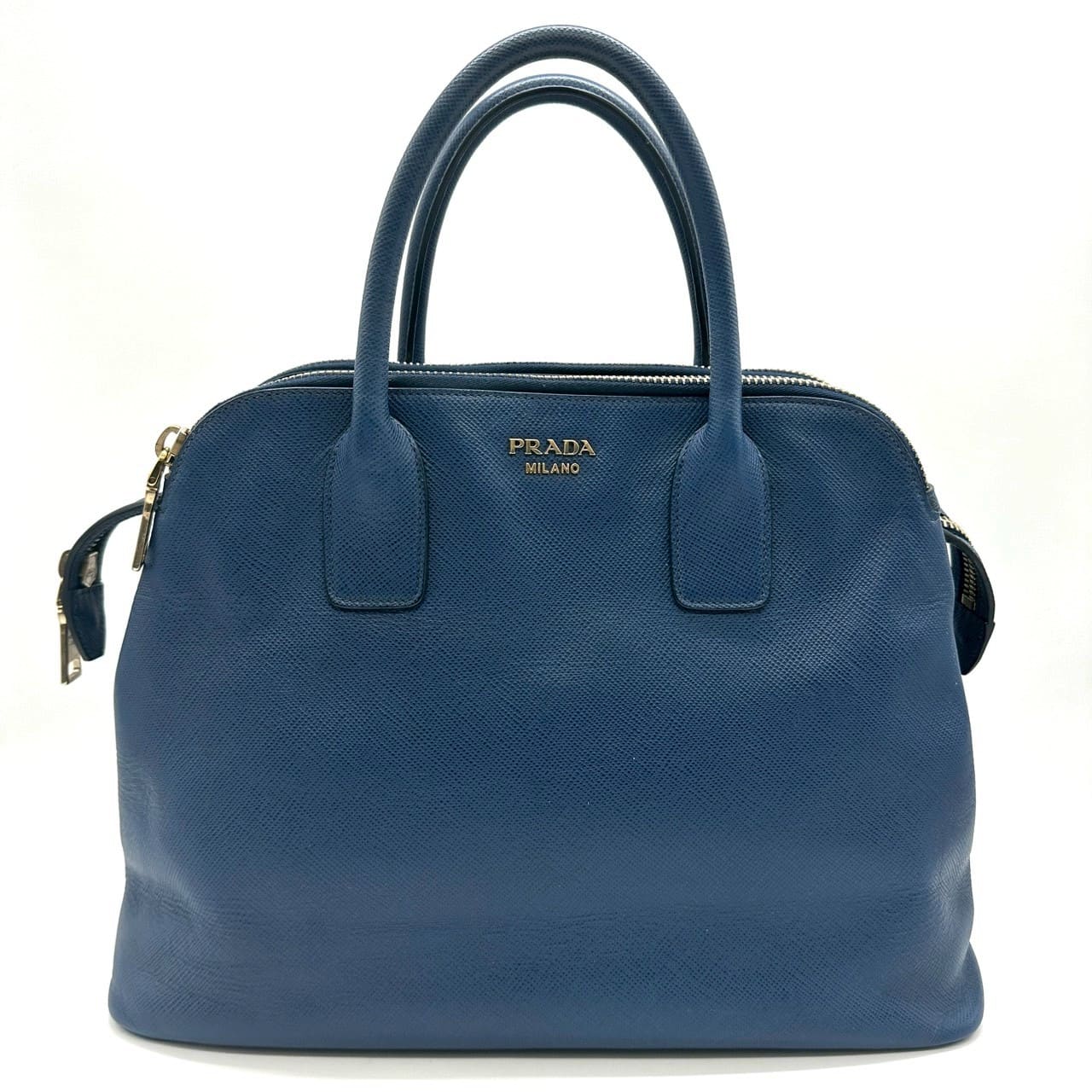 PRADA Prada handbag tote bag Saffiano leather blue vintage women's men's fashion brand USED