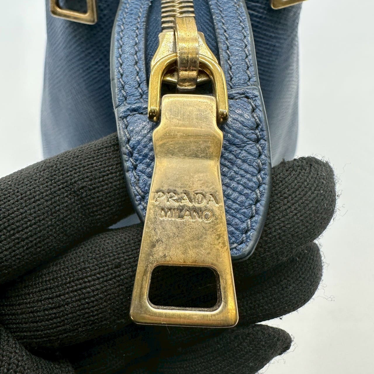 PRADA Prada handbag tote bag Saffiano leather blue vintage women's men's fashion brand USED