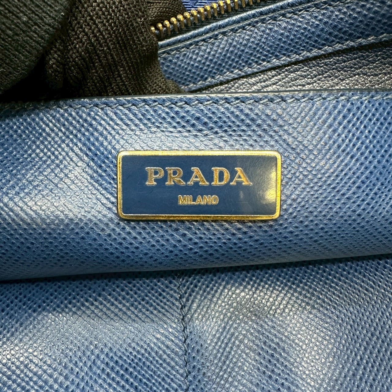 PRADA Prada handbag tote bag Saffiano leather blue vintage women's men's fashion brand USED