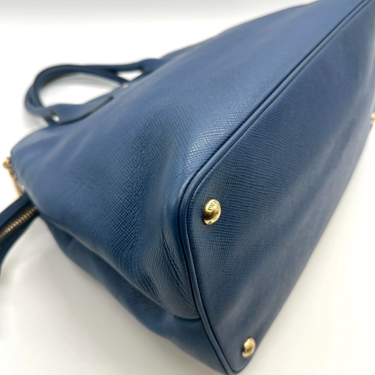 PRADA Prada handbag tote bag Saffiano leather blue vintage women's men's fashion brand USED