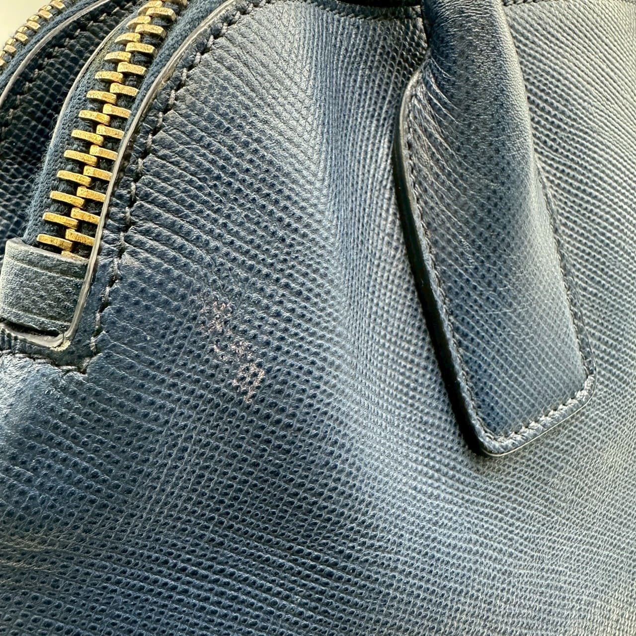 PRADA Prada handbag tote bag Saffiano leather blue vintage women's men's fashion brand USED