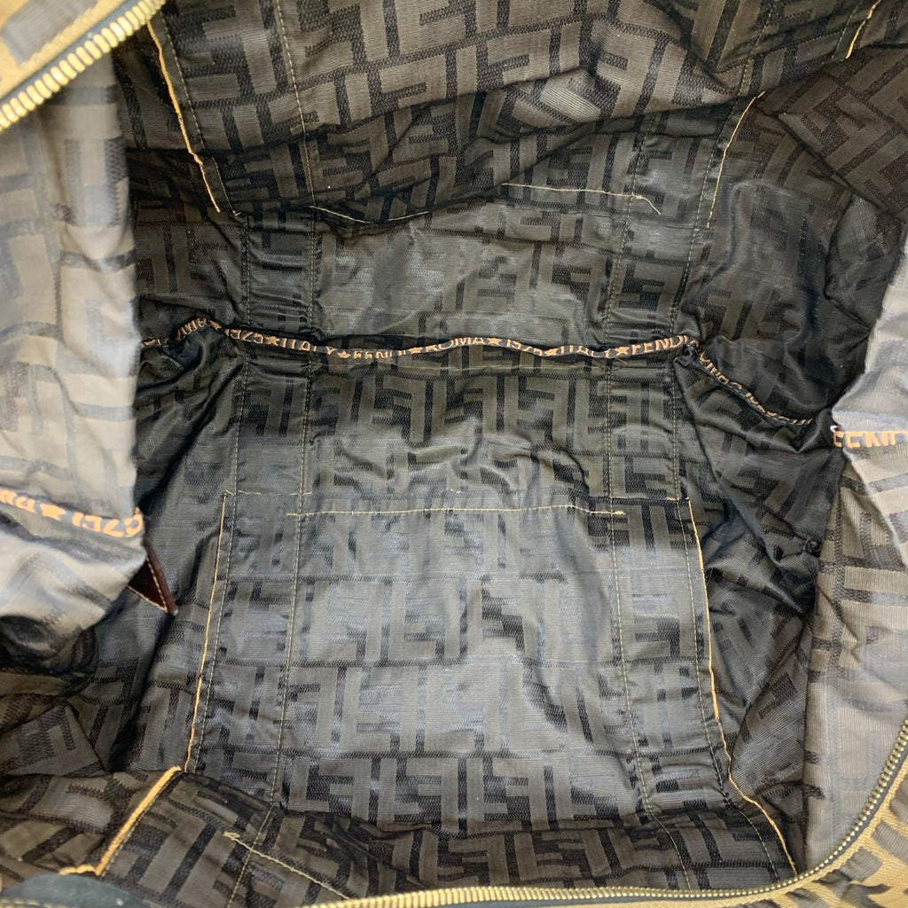 FENDI Zucca Boston bag in brown nylon for men and women