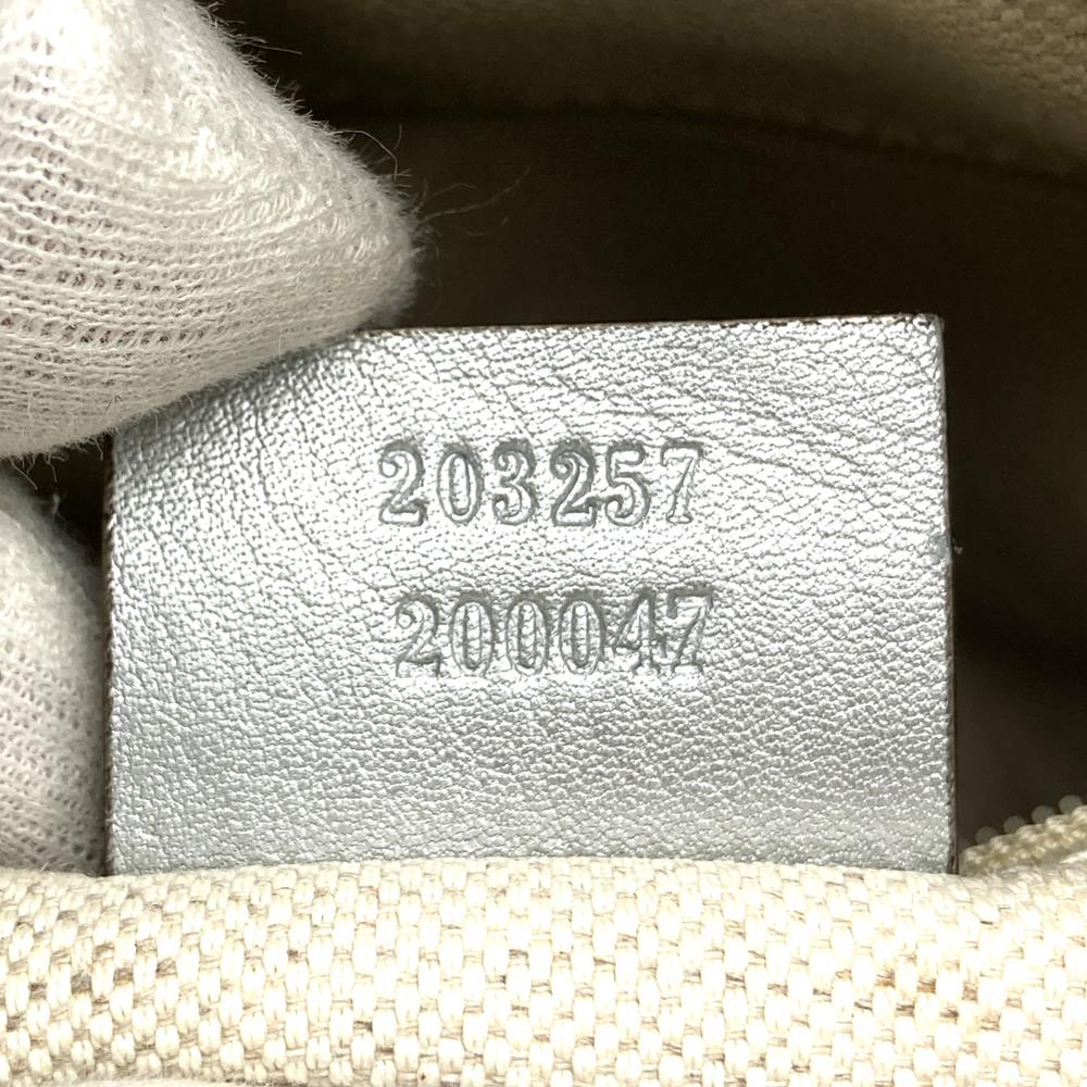 GUCCI 203257 Abby Shoulder Bag in Guccissima Leather, Silver, Women's