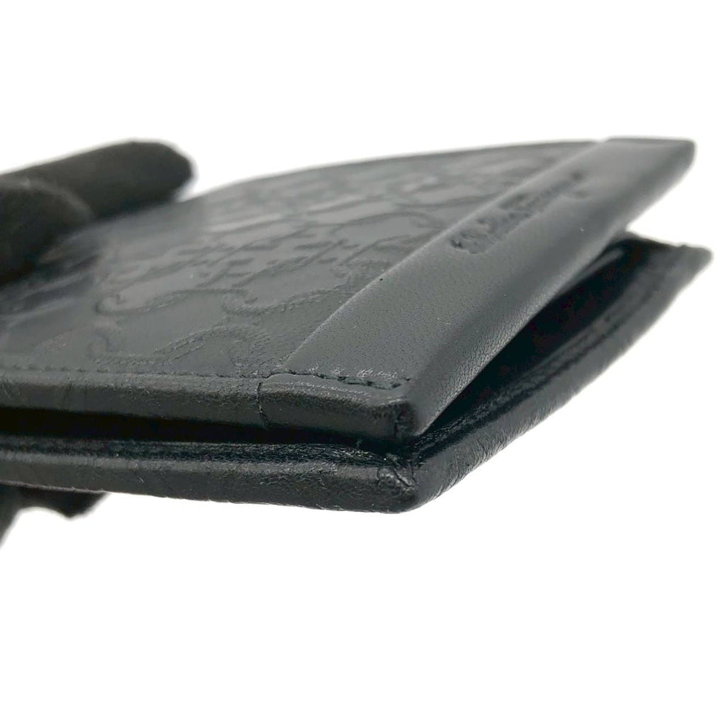 Salvatore Ferragamo Gancini Bi-fold Leather Wallet, Black, for Women and Men PRE-OWNED