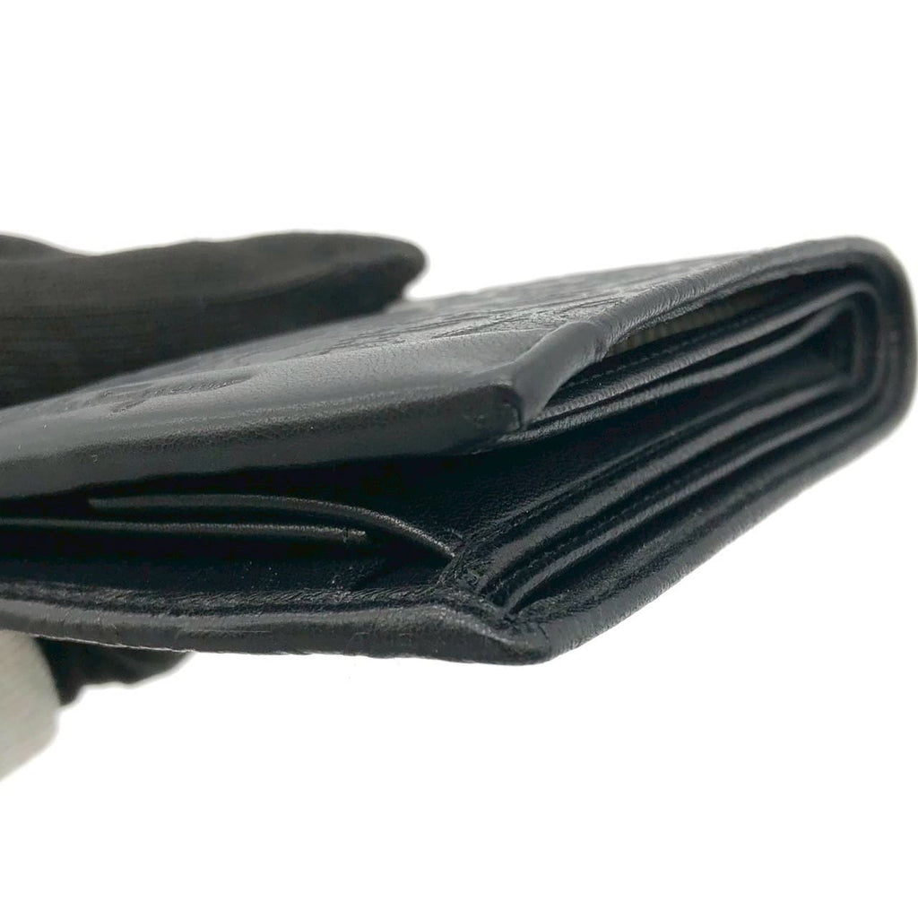 Salvatore Ferragamo Gancini Bi-fold Leather Wallet, Black, for Women and Men PRE-OWNED