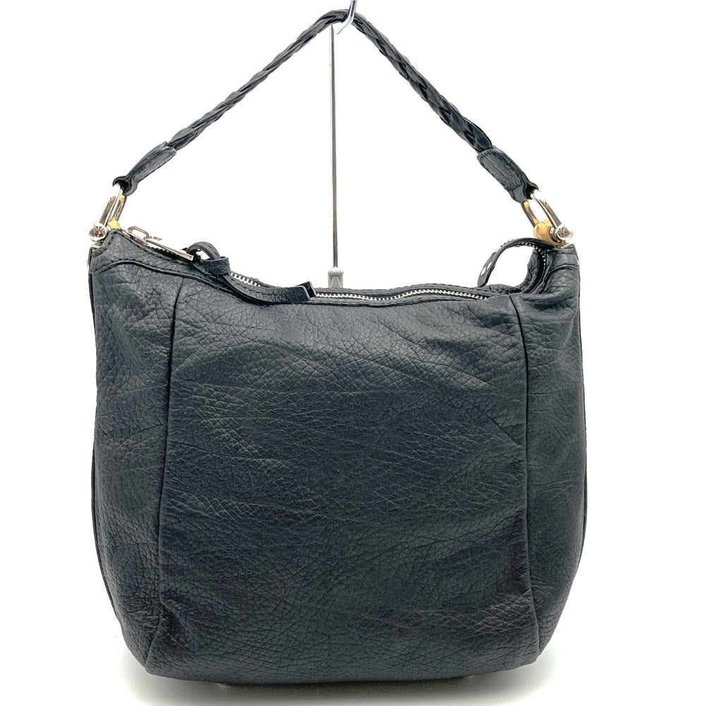 GUCCI 257090 Handbag Shoulder Bag with Bamboo Braided Handle and Leather in Black for Women