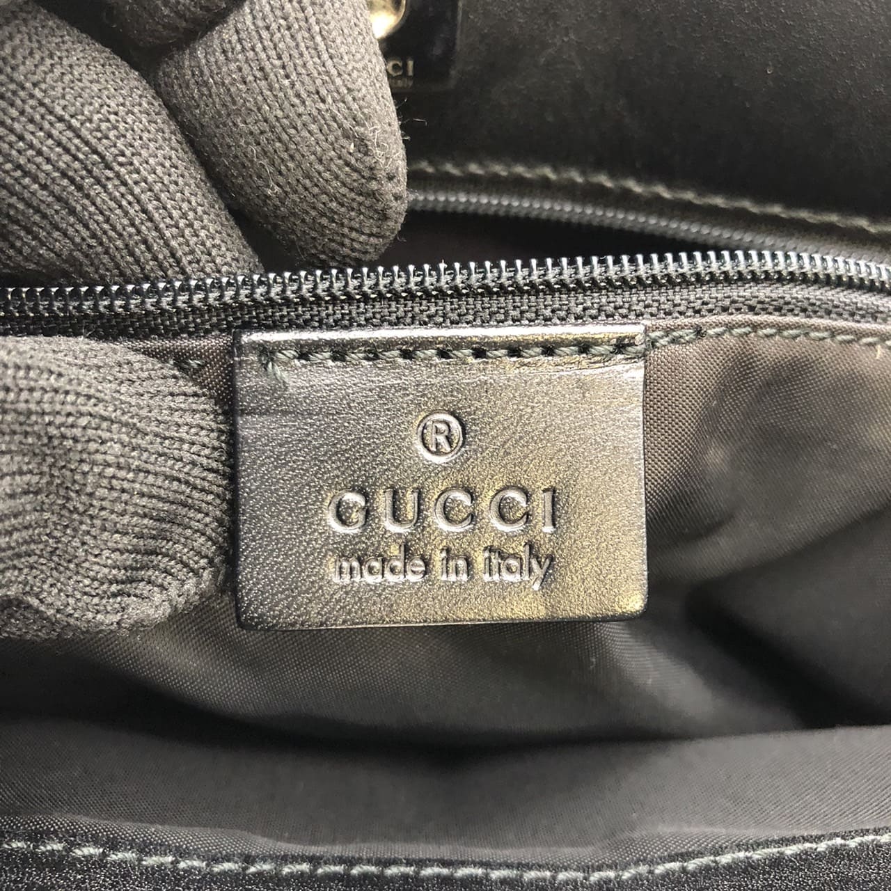 GUCCI 002 1080 Handbag, Nylon Leather, Black, Women's/Men's, Vintage Fashion Brand, USED, Gift