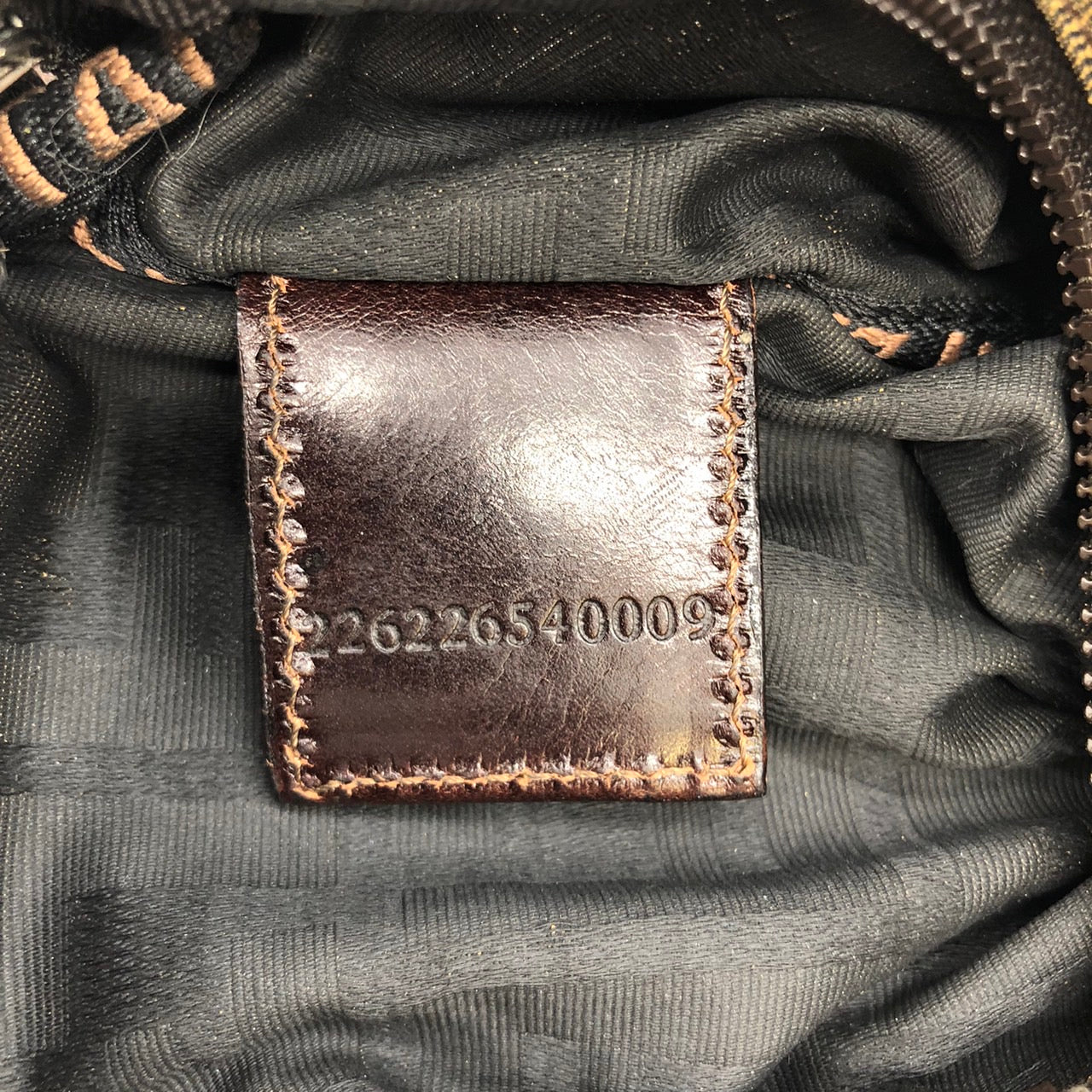 Fendi 2262226540009 Pouch Khaki Brown Nylon/Leather Zucca