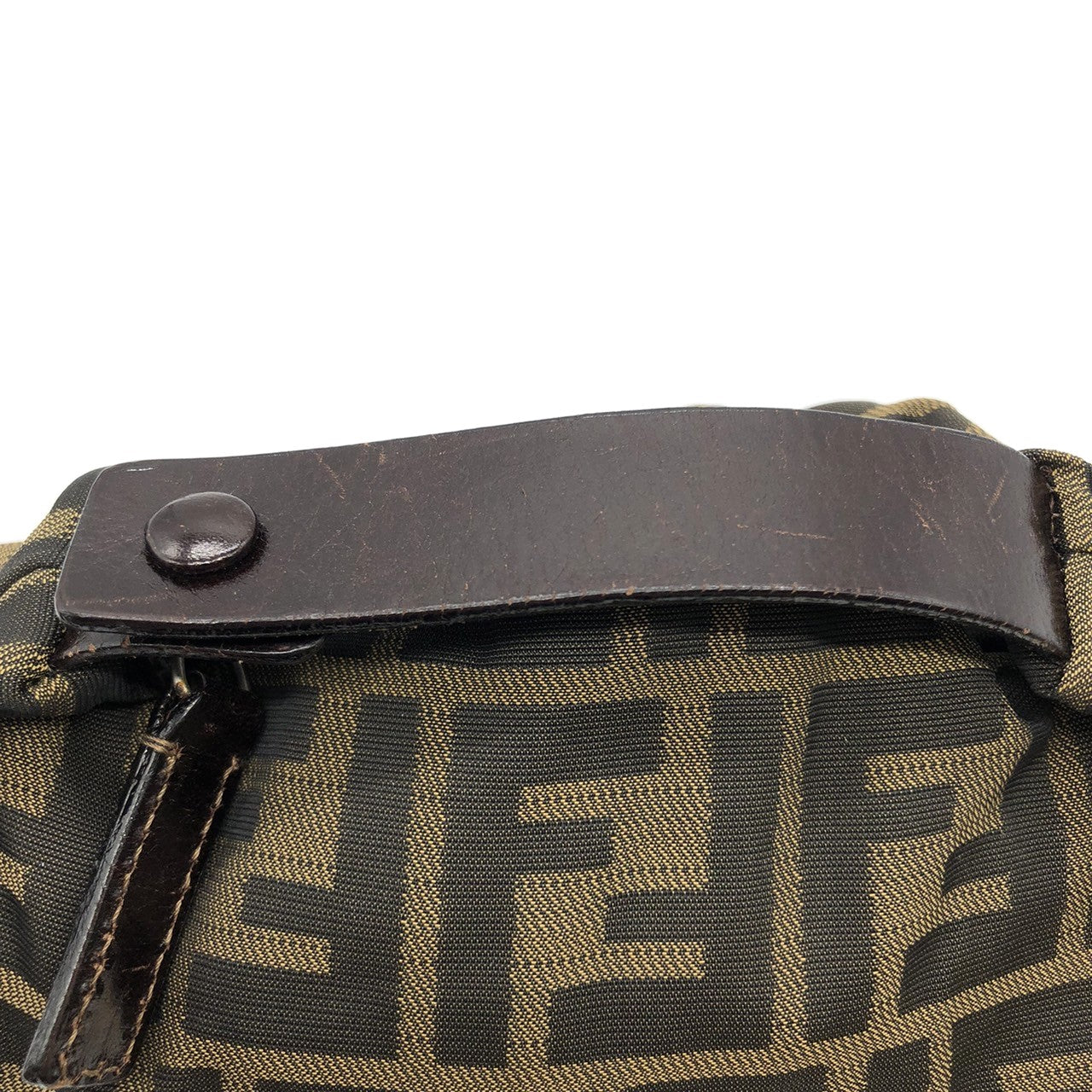 Fendi 2262226540009 Pouch Khaki Brown Nylon/Leather Zucca