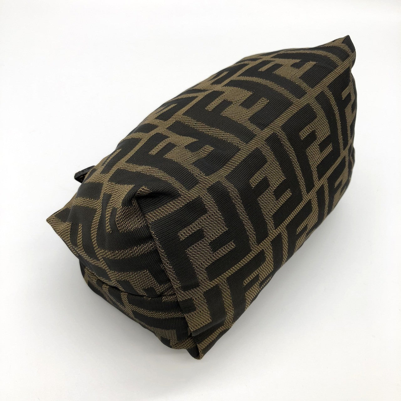Fendi 2262226540009 Pouch Khaki Brown Nylon/Leather Zucca