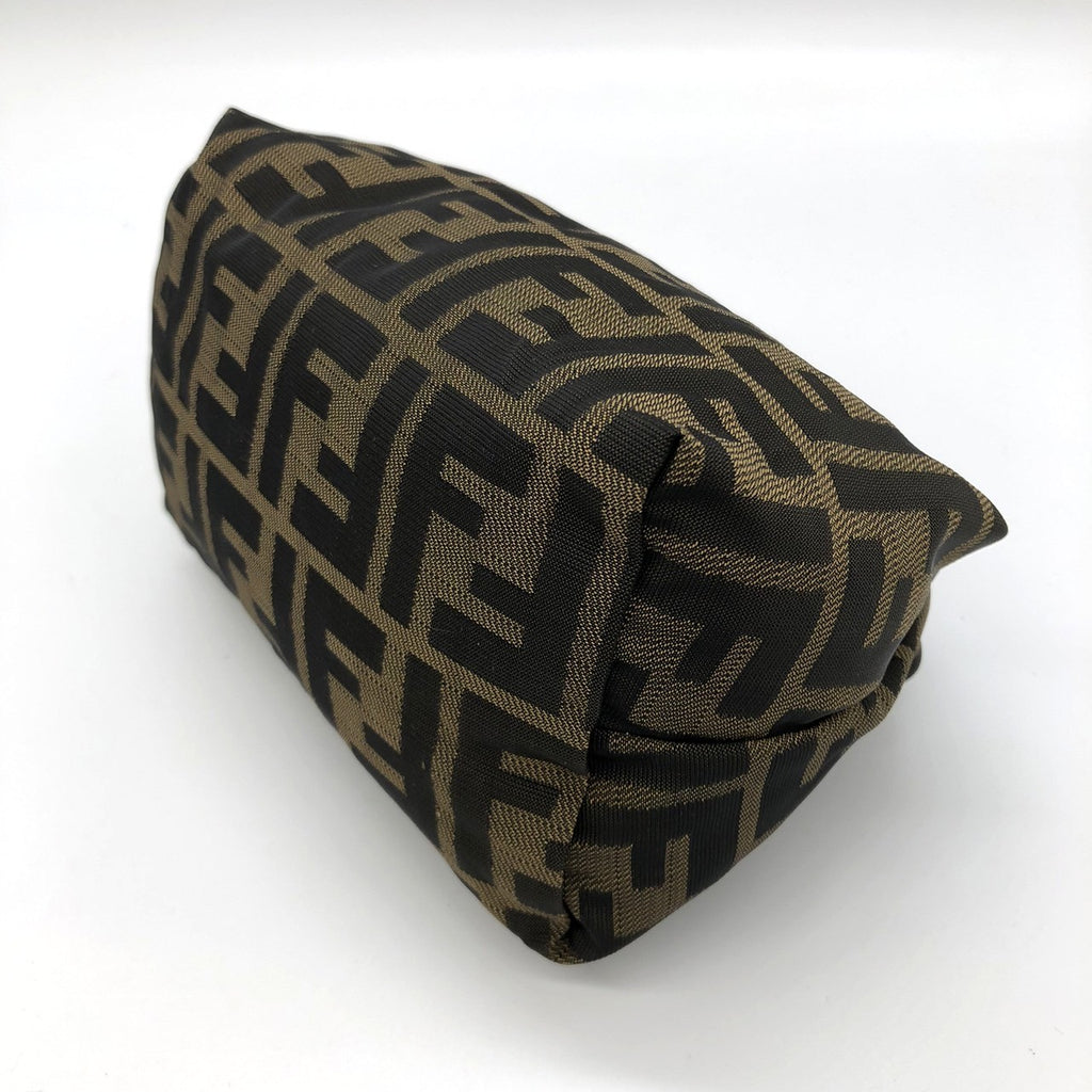 Fendi 2262226540009 Pouch Khaki Brown Nylon/Leather Zucca