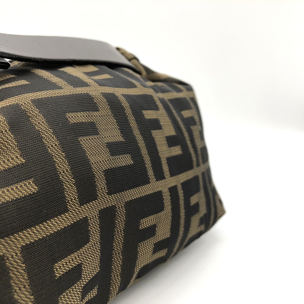 Fendi 2262226540009 Pouch Khaki Brown Nylon/Leather Zucca