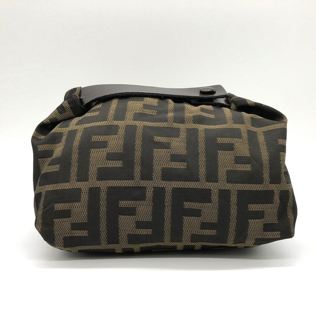 Fendi 2262226540009 Pouch Khaki Brown Nylon/Leather Zucca