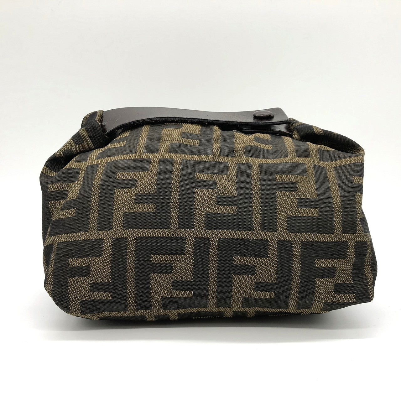 Fendi 2262226540009 Pouch Khaki Brown Nylon/Leather Zucca