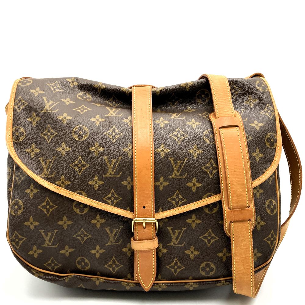 LOUIS VUITTON M42256 Saumur 30 Shoulder Bag, Brown Monogram Canvas/Leather, Women's/Men's, USED