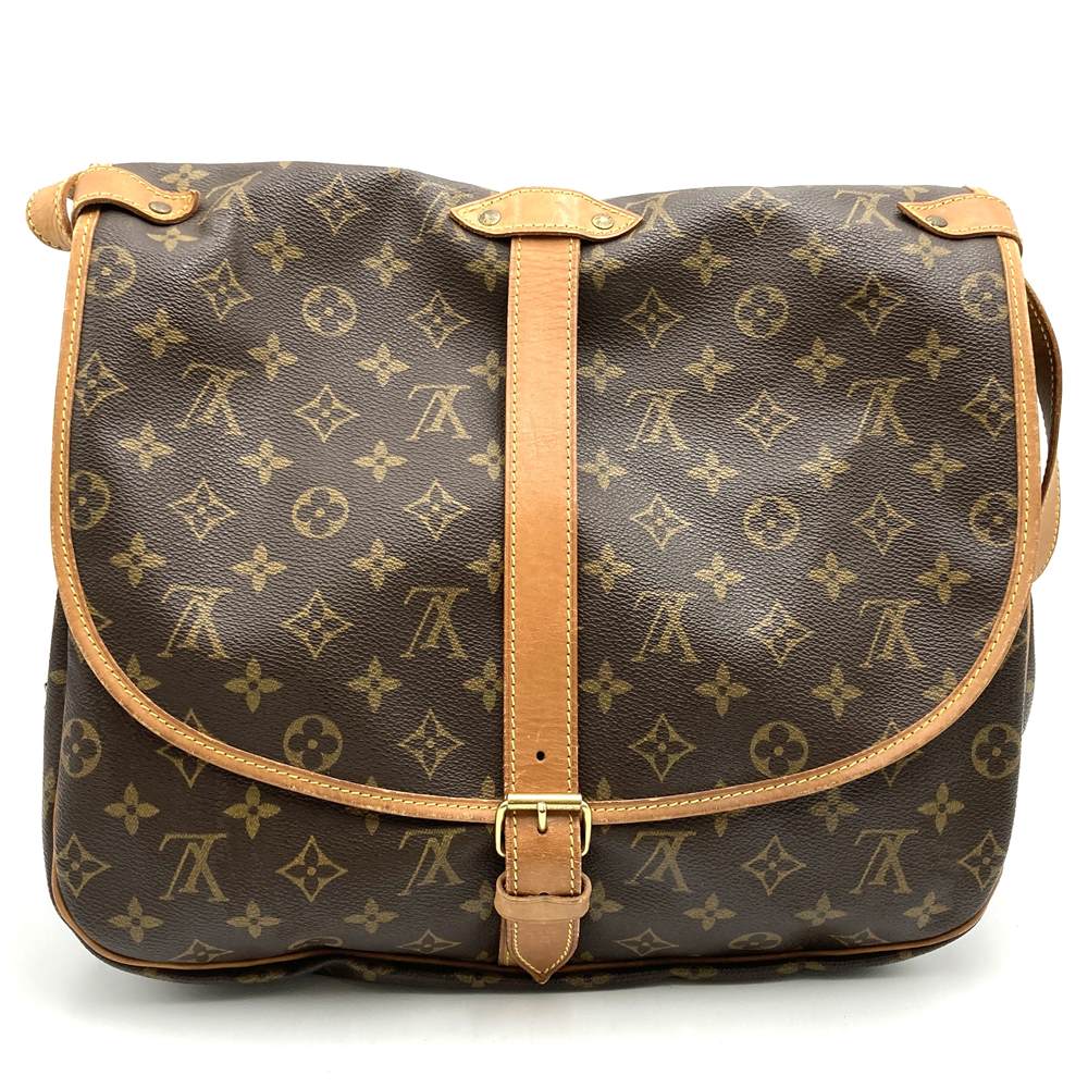 LOUIS VUITTON M42256 Saumur 30 Shoulder Bag, Brown Monogram Canvas/Leather, Women's/Men's, USED