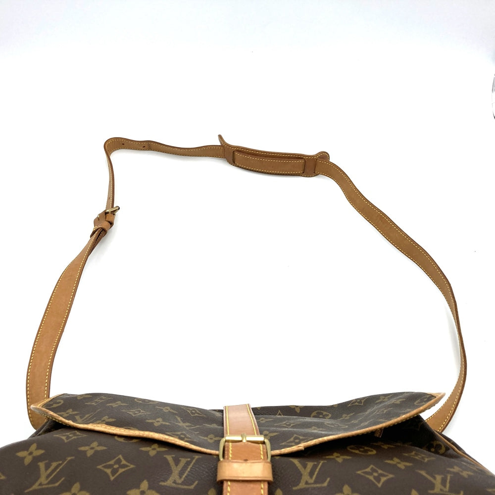 LOUIS VUITTON M42256 Saumur 30 Shoulder Bag, Brown Monogram Canvas/Leather, Women's/Men's, USED