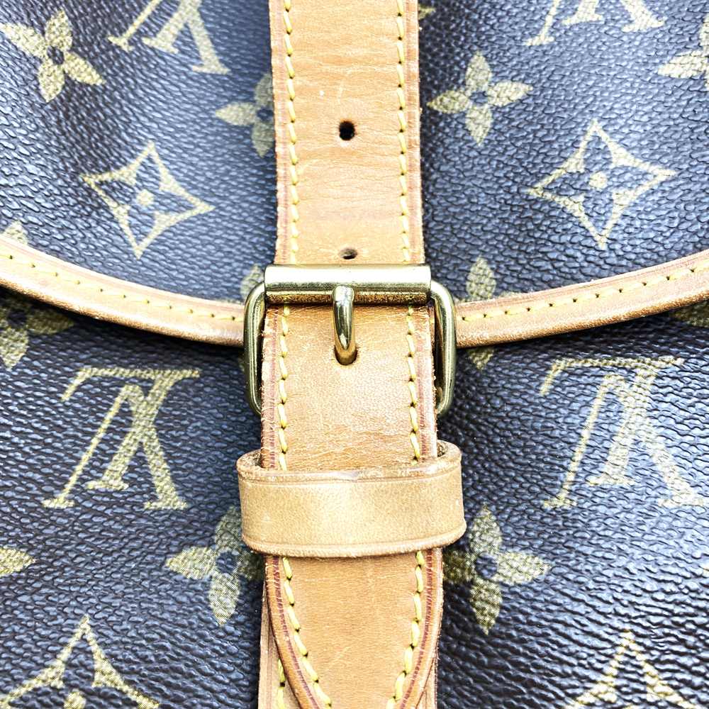 LOUIS VUITTON M42256 Saumur 30 Shoulder Bag, Brown Monogram Canvas/Leather, Women's/Men's, USED