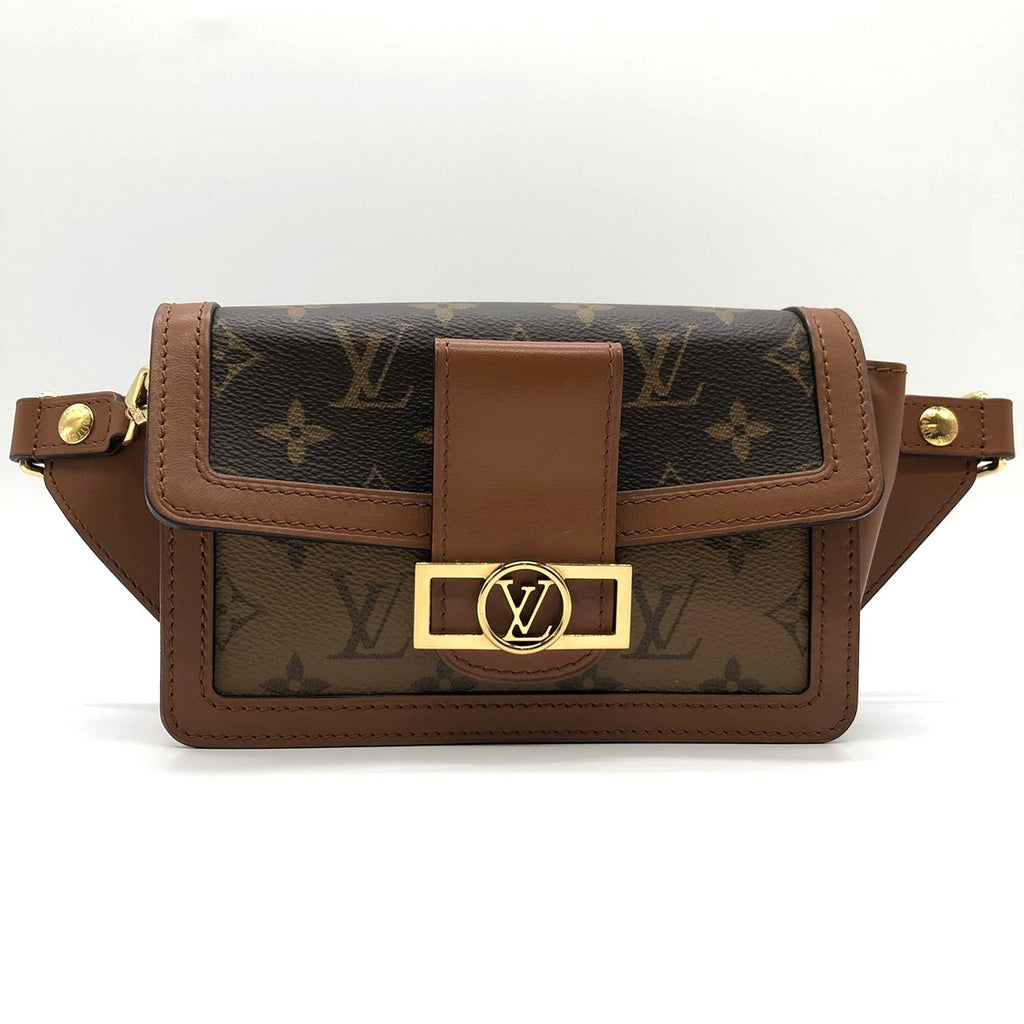 LOUIS VUITTON M44586 Monogram Reverse Bum Bag, Brown, for Men and Women PRE-OWNED