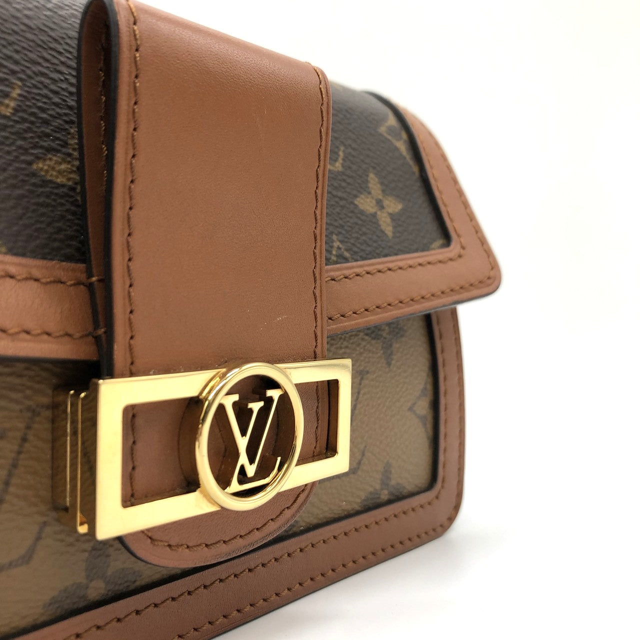 LOUIS VUITTON M44586 Monogram Reverse Bum Bag, Brown, for Men and Women