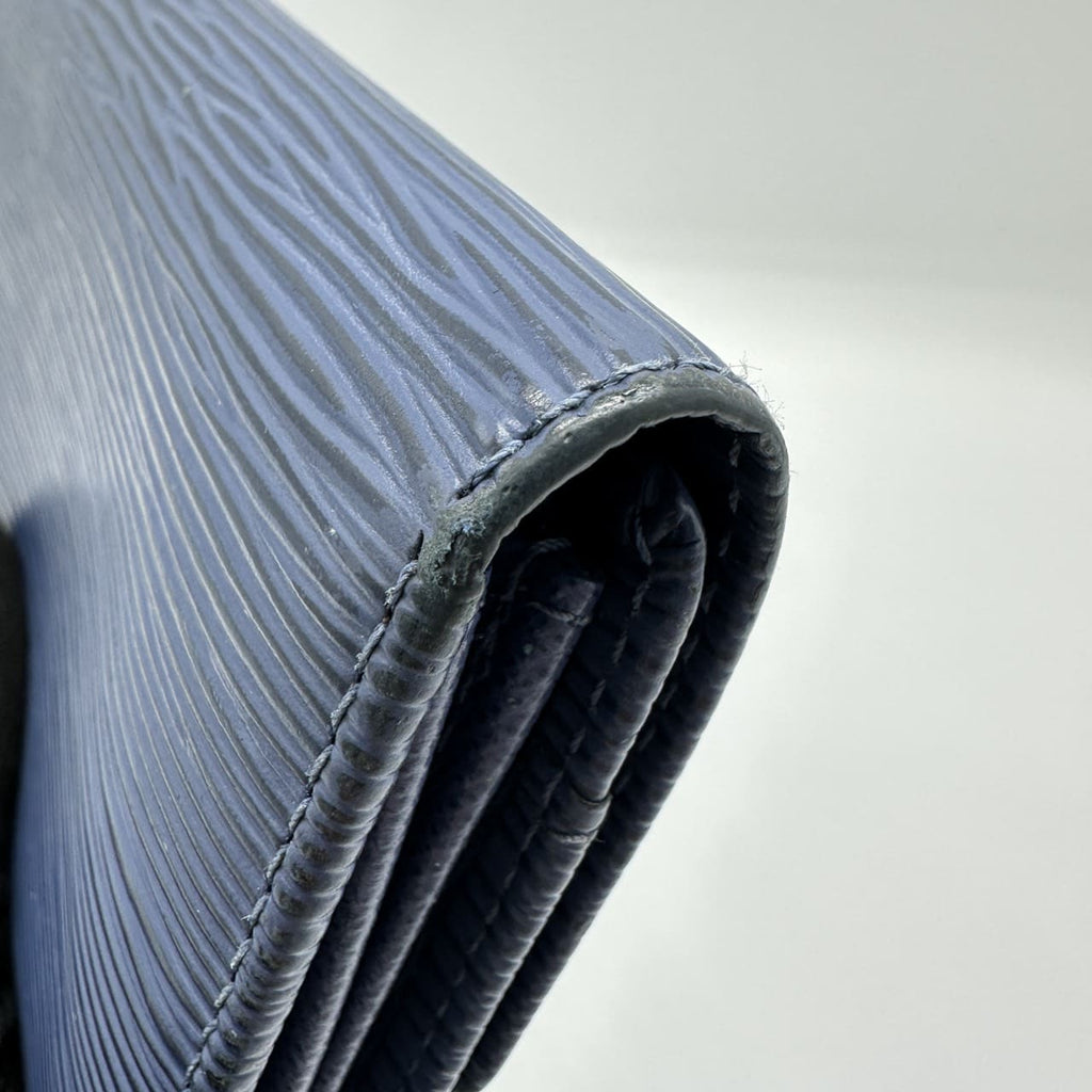 Excellent condition LOUIS VUITTON Portefeuille Sarah (older model) M60324 long wallet, navy Epi leather, women's/men's, vintage. PRE-OWNED