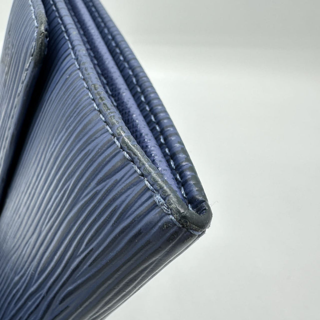 Excellent condition LOUIS VUITTON Portefeuille Sarah (older model) M60324 long wallet, navy Epi leather, women's/men's, vintage. PRE-OWNED