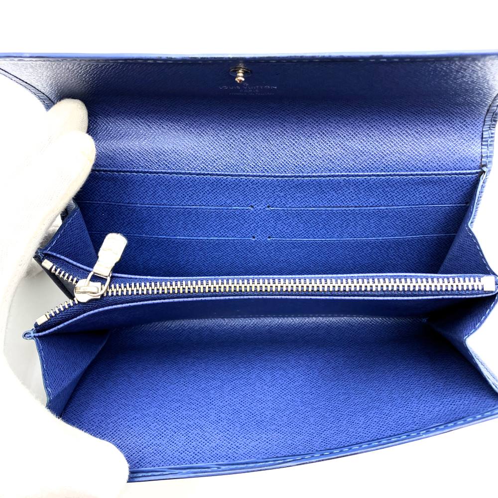 Excellent condition LOUIS VUITTON Portefeuille Sarah (older model) M60324 long wallet, navy Epi leather, women's/men's, vintage. PRE-OWNED