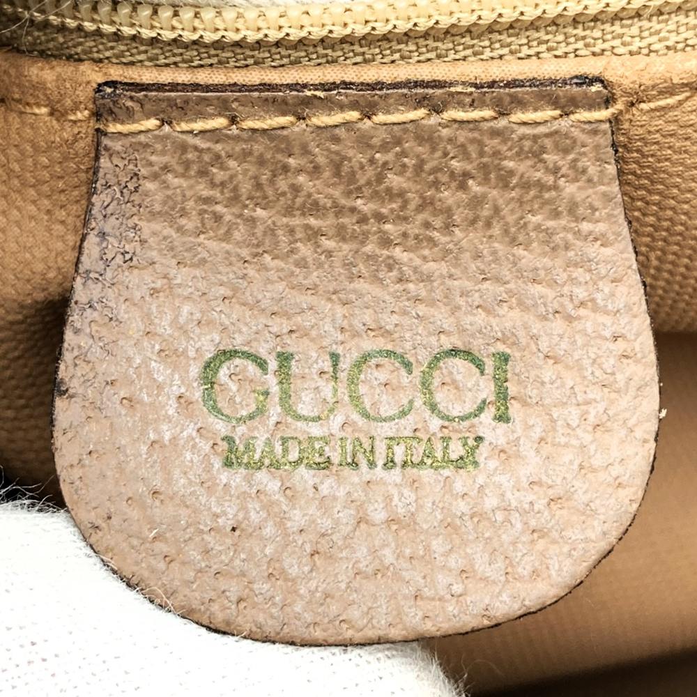 GUCCI Old Gucci 014 58 Clutch Pouch Second Bag GG Supreme PVC Leather Brown Women's Men's Vintage PRE-OWNED