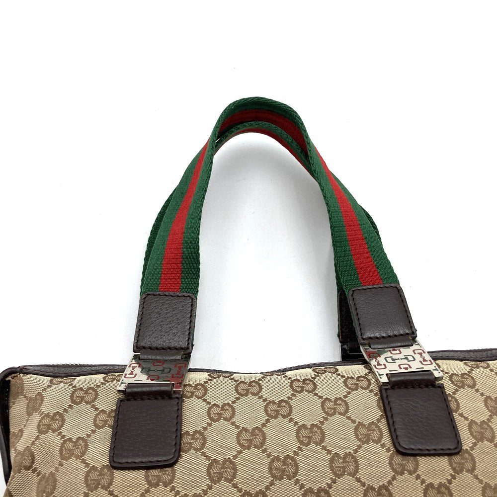 GUCCI 145759 Handbag, Brown, GG Canvas, Sherry Line, Women's Fashion, Brand Name, High-End, Used PRE-OWNED