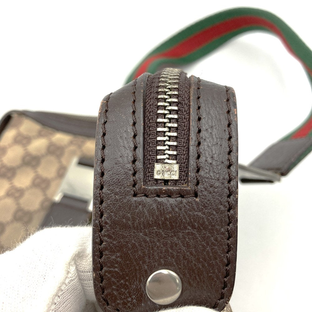 GUCCI 145759 Handbag, Brown, GG Canvas, Sherry Line, Women's Fashion, Brand Name, High-End, Used PRE-OWNED