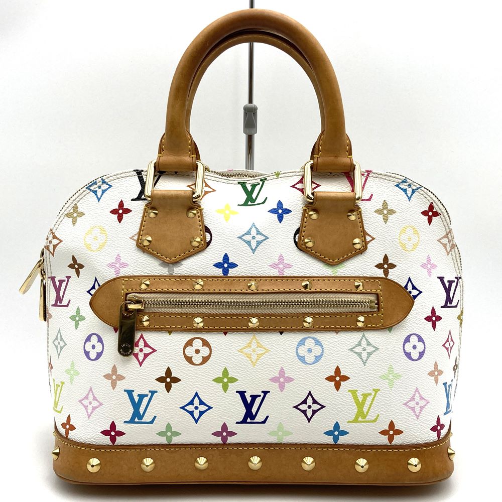 Used Louis Vuitton Alma (old) handbag, white, Monogram Multicolore, M92647.
