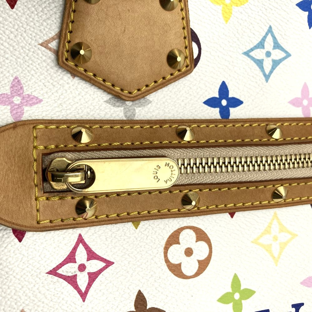Used Louis Vuitton Alma (old) handbag, white, Monogram Multicolore, M92647.