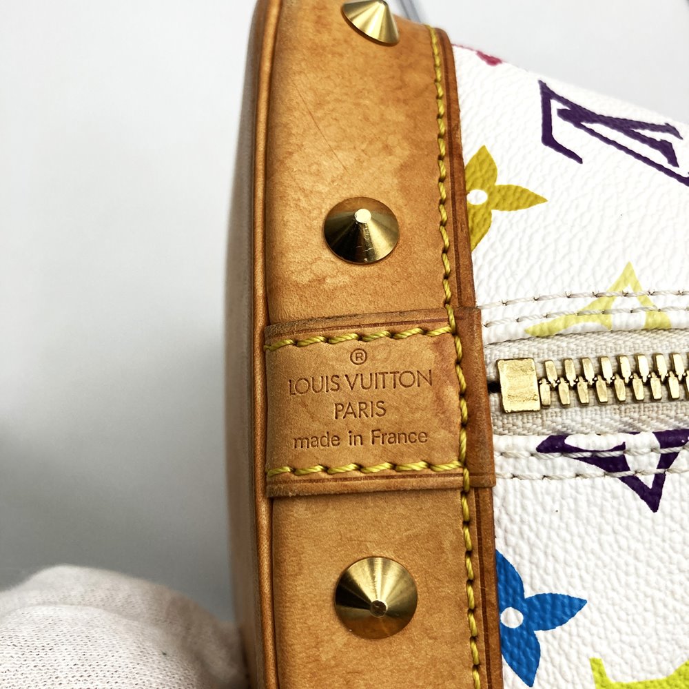 Used Louis Vuitton Alma (old) handbag, white, Monogram Multicolore, M92647.