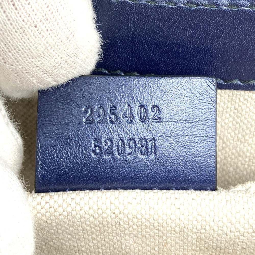 GUCCI 295402 GG Shoulder Bag, Horsebit design, Navy Blue, Patent Enamel, Women's, Brand New PRE-OWNED