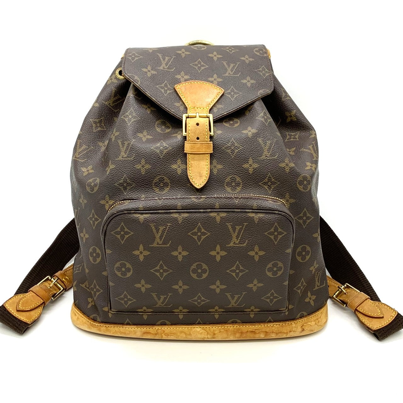LOUIS VUITTON Montsouris GM M51135 Backpack/Daypack, Monogram Canvas, Brown, Women's PRE-OWNED