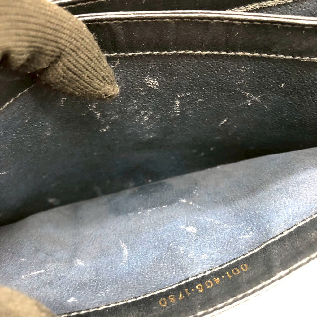 GUCCI 001 406 Micro GG Shoulder Bag, PVC Leather, Navy, Old Gucci, Women's Vintage PRE-OWNED