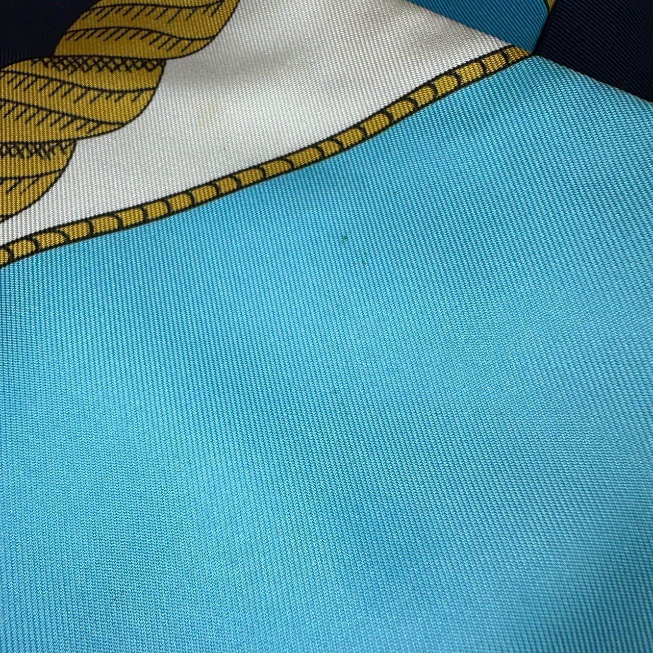 HERMES Twilly Scarf, Circus Design, Silk, Blue, Women's Fashion Brand, USED