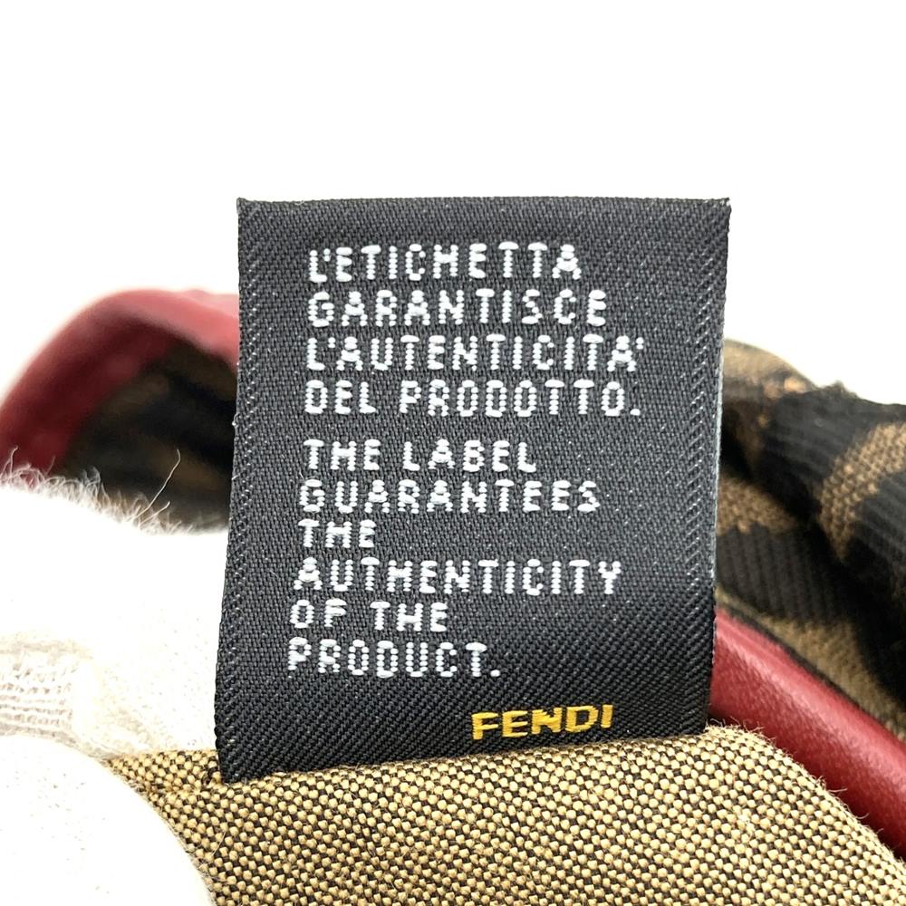 FENDI 8BH156 Zucca Handbag Tote Bag Canvas Brown Red Women's