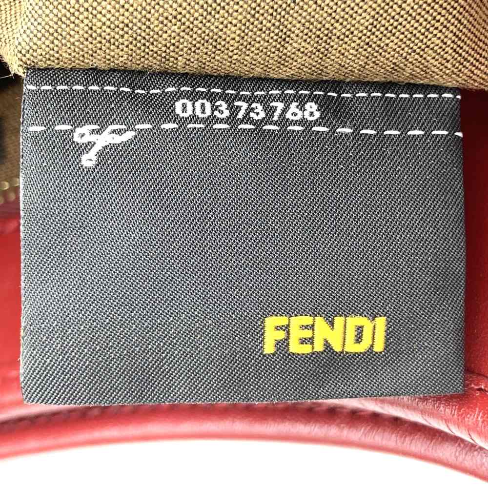 FENDI 8BH156 Zucca Handbag Tote Bag Canvas Brown Red Women's