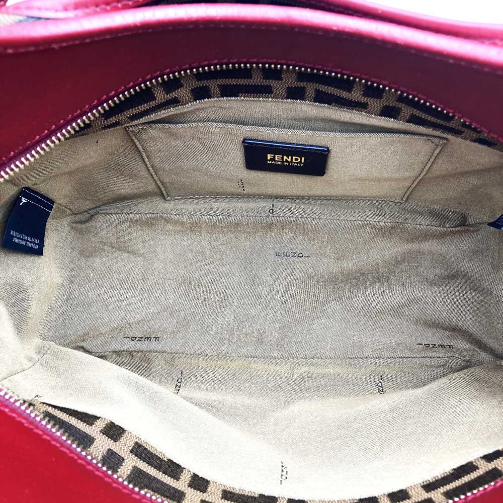 FENDI 8BH156 Zucca Handbag Tote Bag Canvas Brown Red Women's