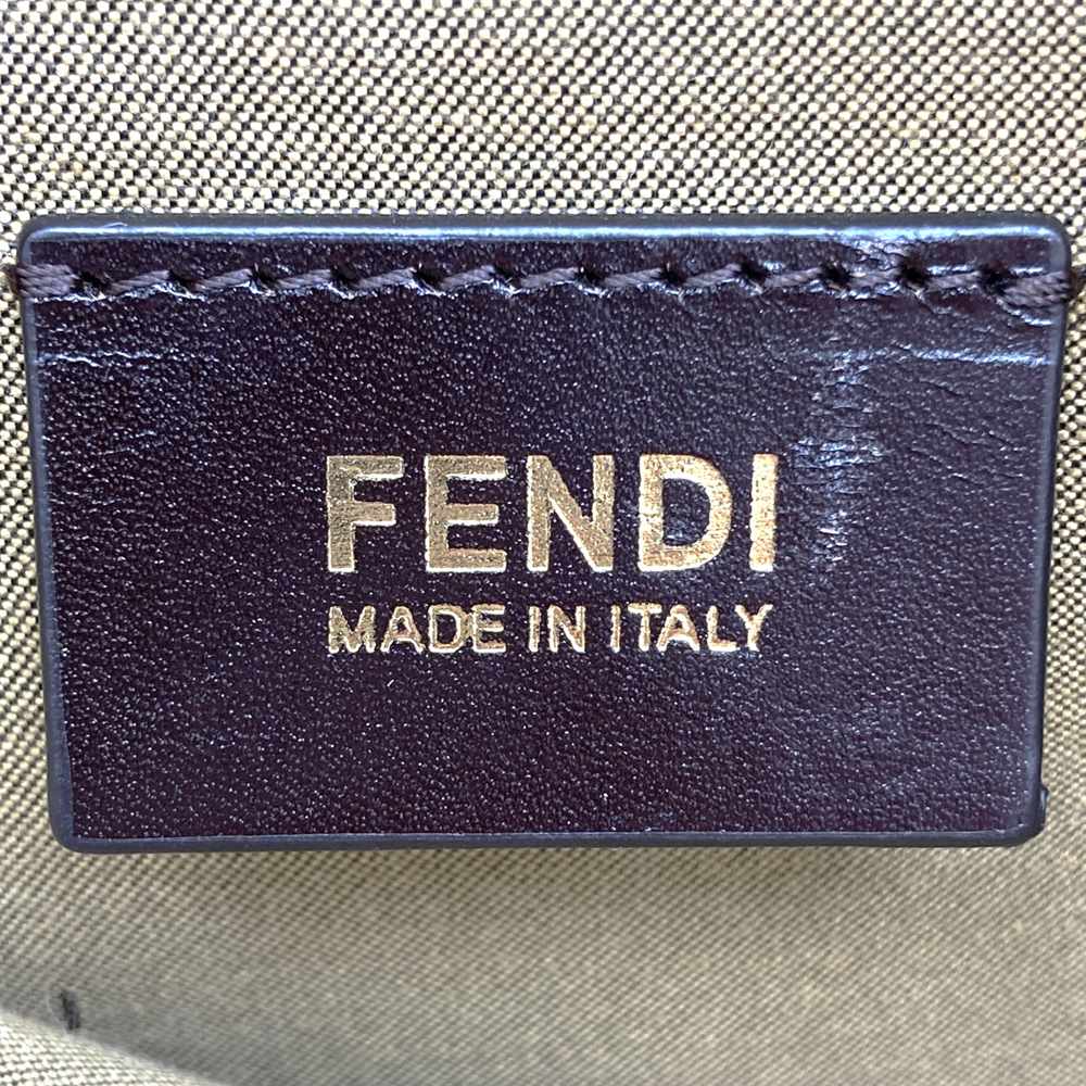 FENDI 8BH156 Zucca Handbag Tote Bag Canvas Brown Red Women's