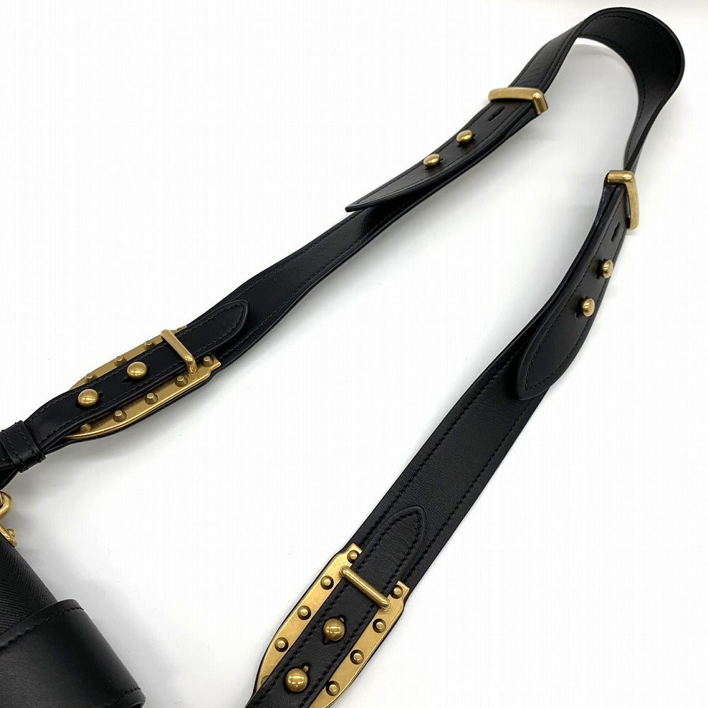 プラダ カイエ ミニ ショルダーバッグ サフィアーノレザー、レッド/ブラック/ゴールド、レディースファッション