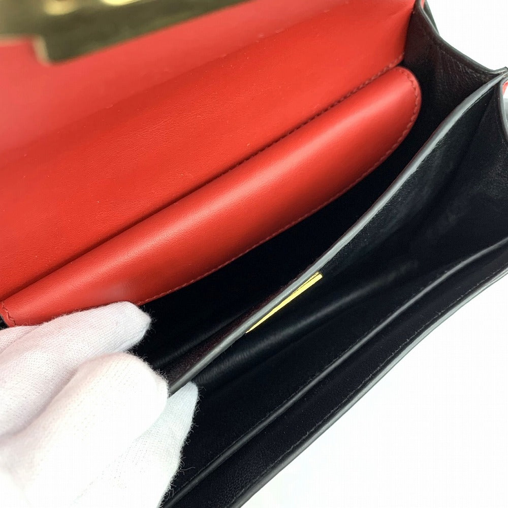 プラダ カイエ ミニ ショルダーバッグ サフィアーノレザー、レッド/ブラック/ゴールド、レディースファッション