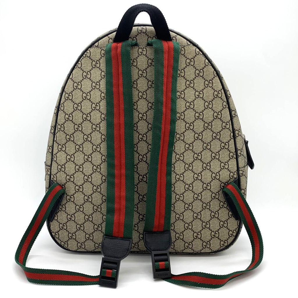 GUCCI 433578 子供用パンキーフレンドバックパック/デイパック、GGスプリームキャンバス、シェリーライン入り、ブラウン、メンズ、レディース、キッズ向け【中古品】